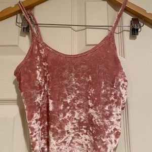 Small pink velvet crop top